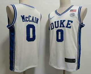 Mens Duke Blue Devils #0 Jared McCAIN White College Basketball Jersey